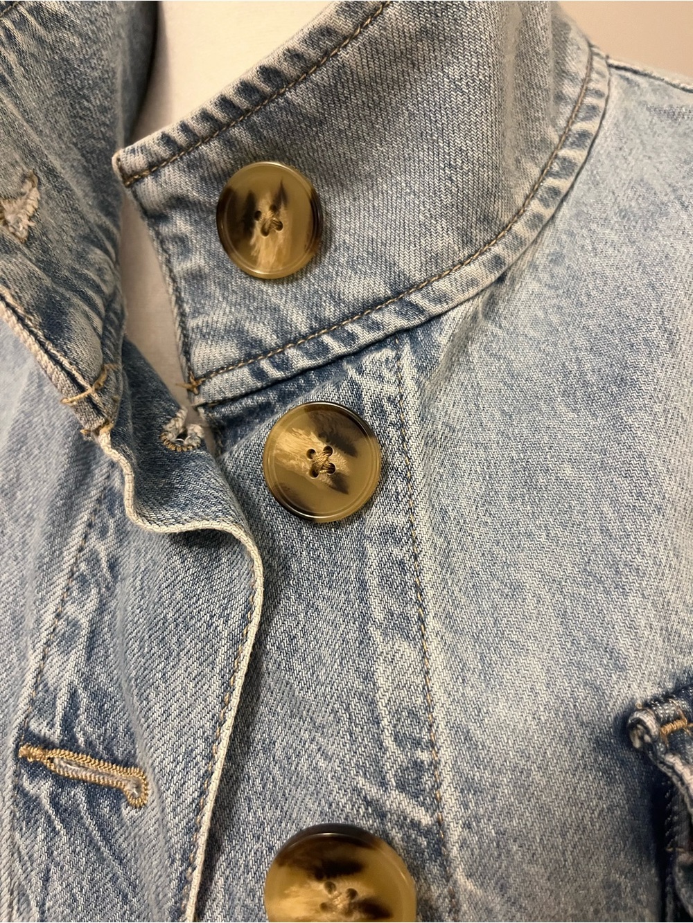 LOFT Light Wash Denim Utility Jacket - Picture 2 of 2